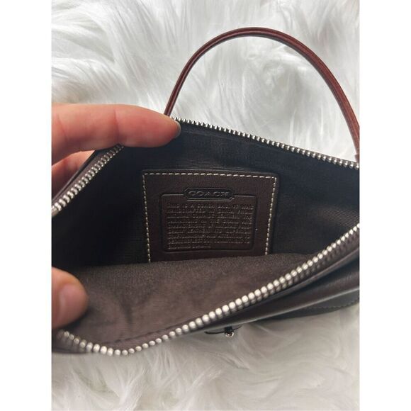 Coach vintage brown real leather clutch - Picture 2 of 6